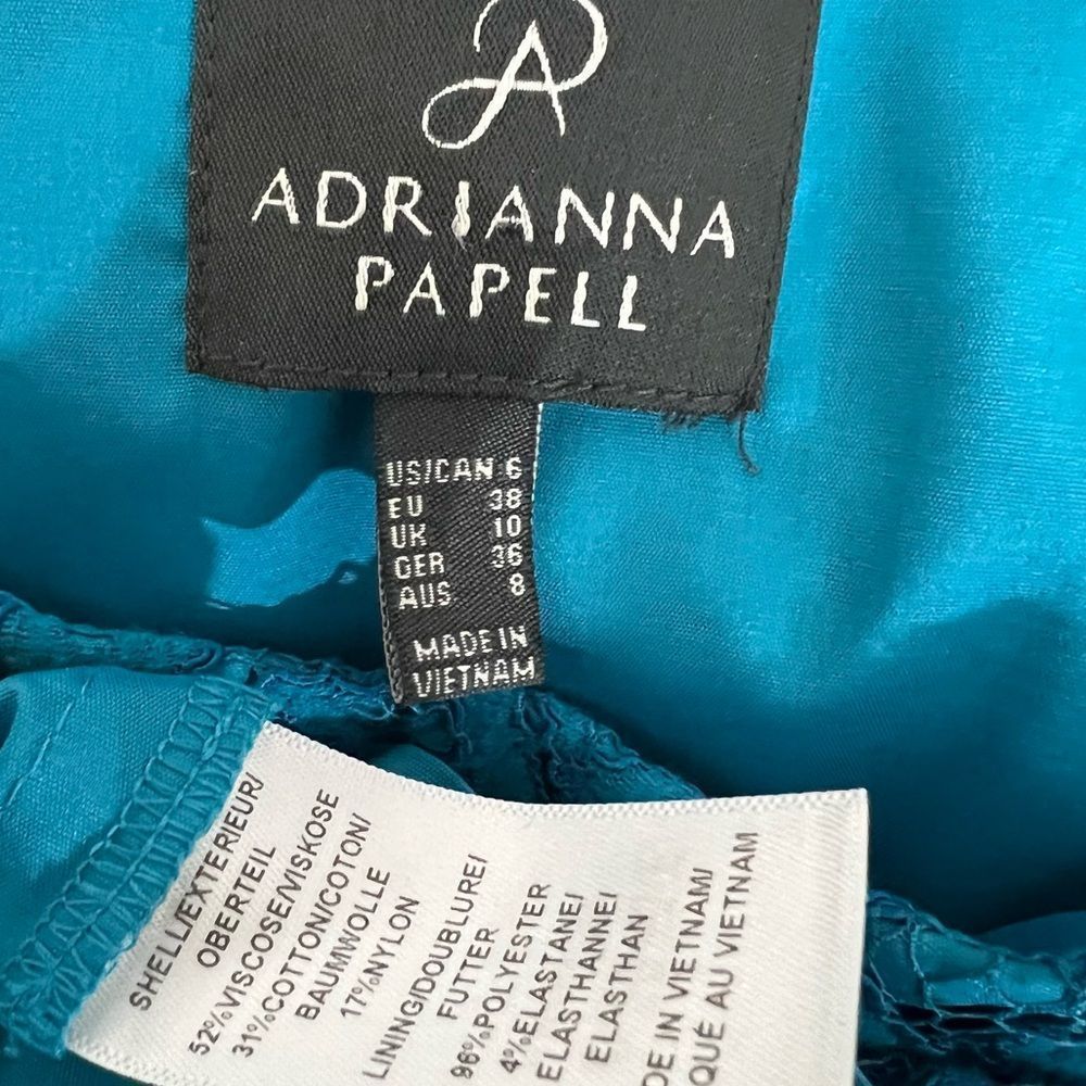 Adrianna Papell size 6 turquoise blue lace overlay dress - Picture 5 of 5